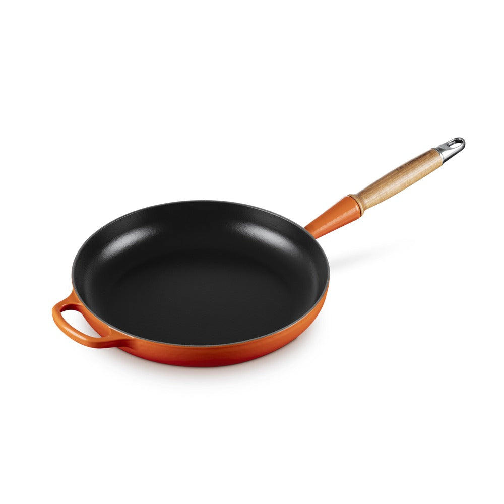 28 cm - Le Creuset Evolution shallow pan in vitrified cast iron with wooden handle
