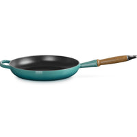 28 cm - Le Creuset Evolution shallow pan in vitrified cast iron with wooden handle