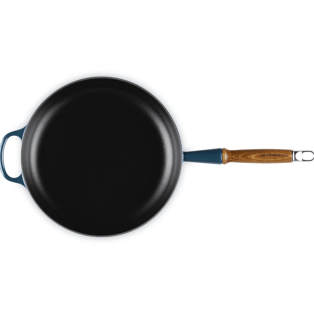 28 cm - Le Creuset Evolution shallow pan in vitrified cast iron with wooden handle