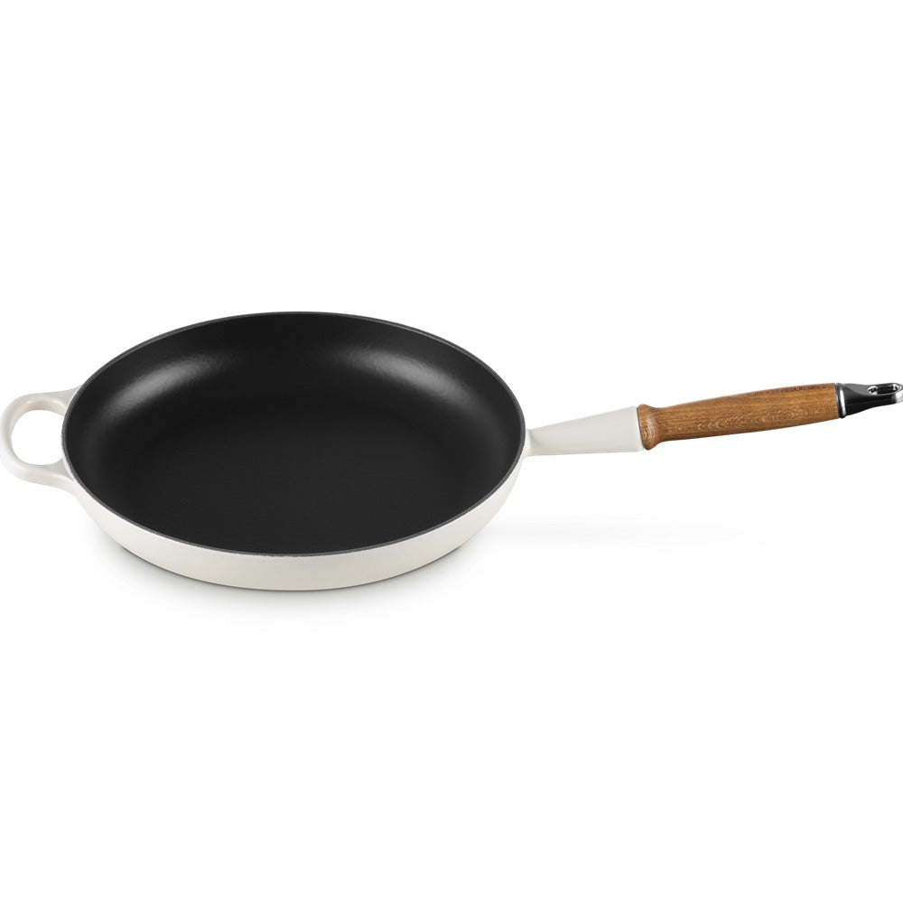 28 cm - Le Creuset Evolution shallow pan in vitrified cast iron with wooden handle