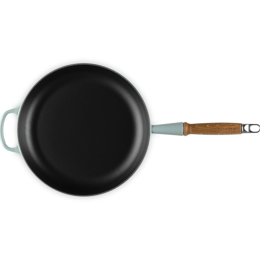 28 cm - Le Creuset Evolution shallow pan in vitrified cast iron with wooden handle