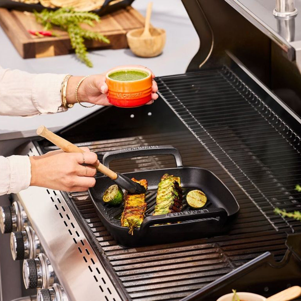 26x26 cm - Le Creuset BBQ Outdoor Grill Carré En Fonte