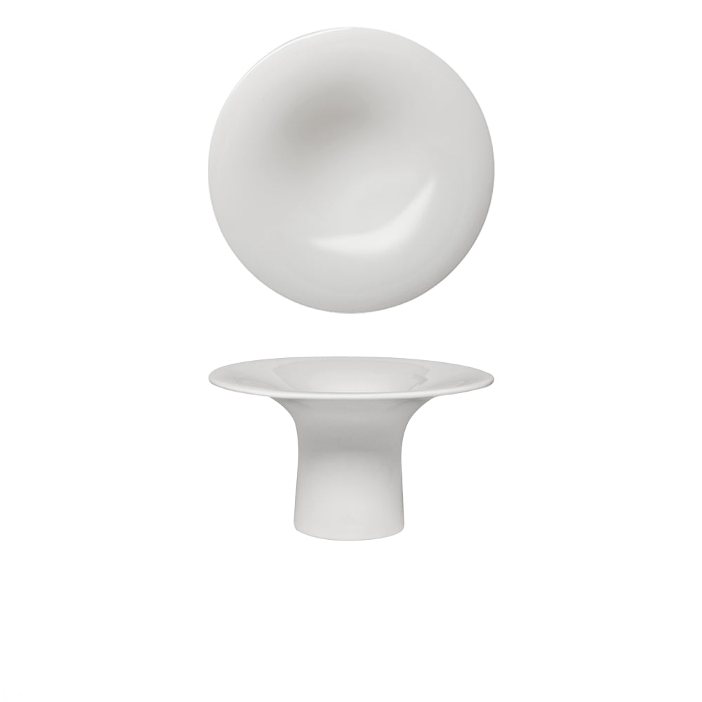 14x7.8 cm - Essentia 50's Era low gourmet presentation stand plate in porcelain set of 4