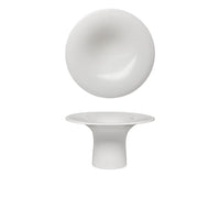 14x7.8 cm - Essentia 50's Era low gourmet presentation stand plate in porcelain set of 4