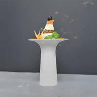14x16 cm - Essentia 50's Era hoge gourmet presentatieplaat op standaard van porselein set 2 st