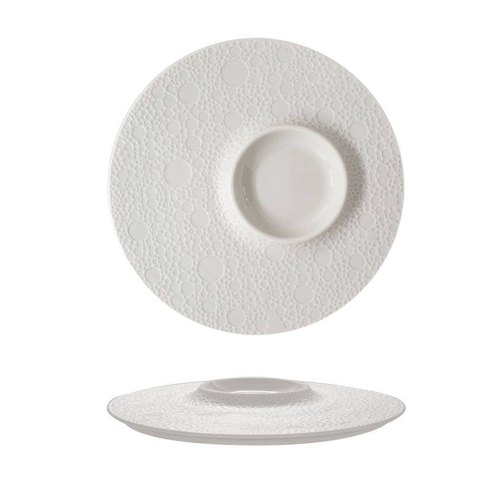 30.5 cm Essentia Moon Dekorierter Präsentationsteller aus Porzellan Set 4 Stk