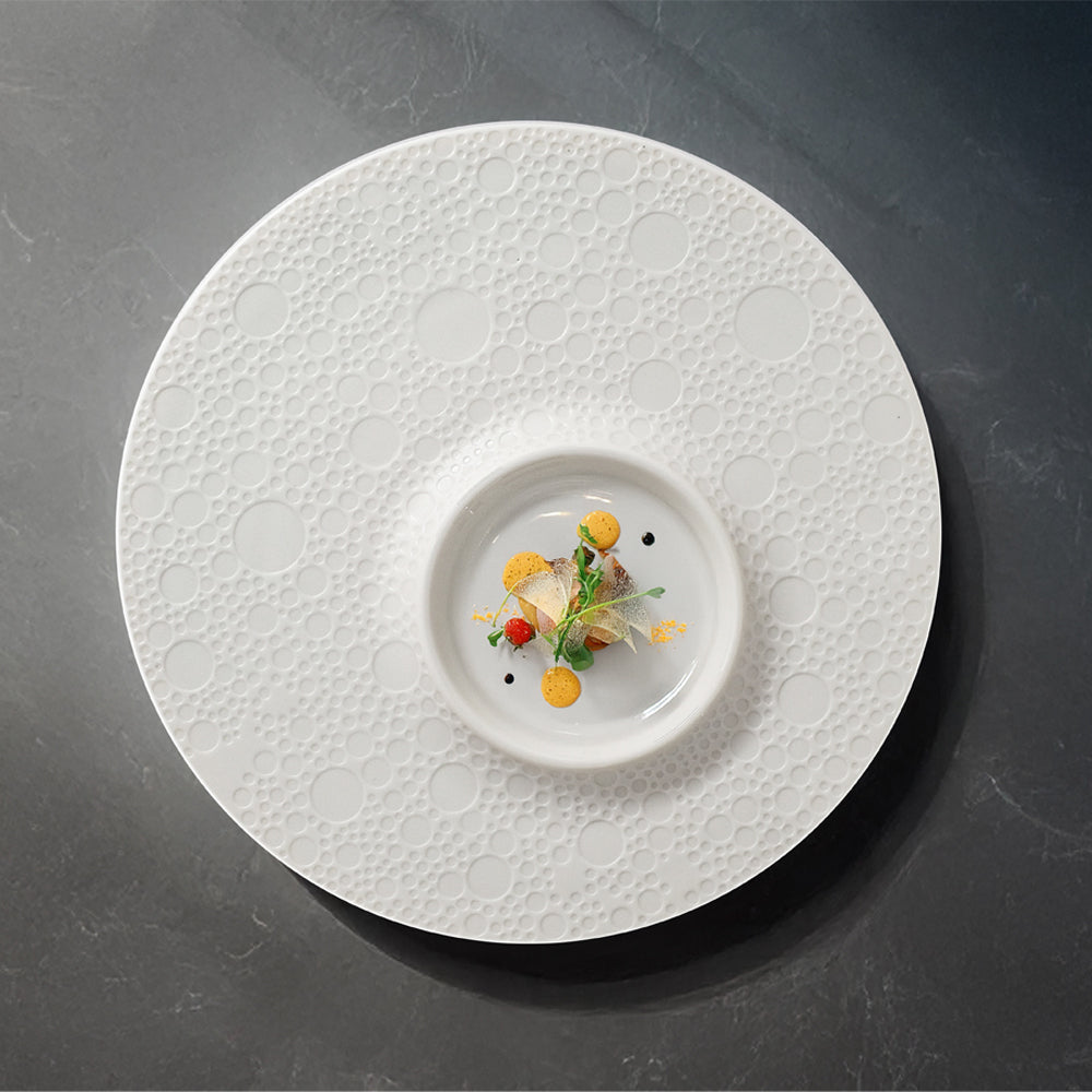 25.7 cm - Essentia Moon Gedecoreerd presentatiebord in porselein Set 4 st