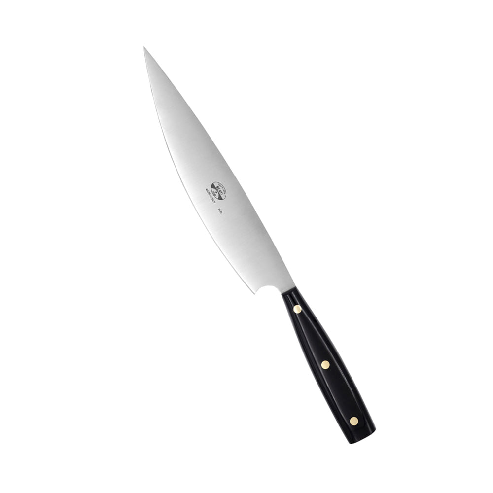 22 cm - Coltellerie Berti Due Per Firenze Cuchillo trinchante en acero inoxidable con mango de metacrilato negro