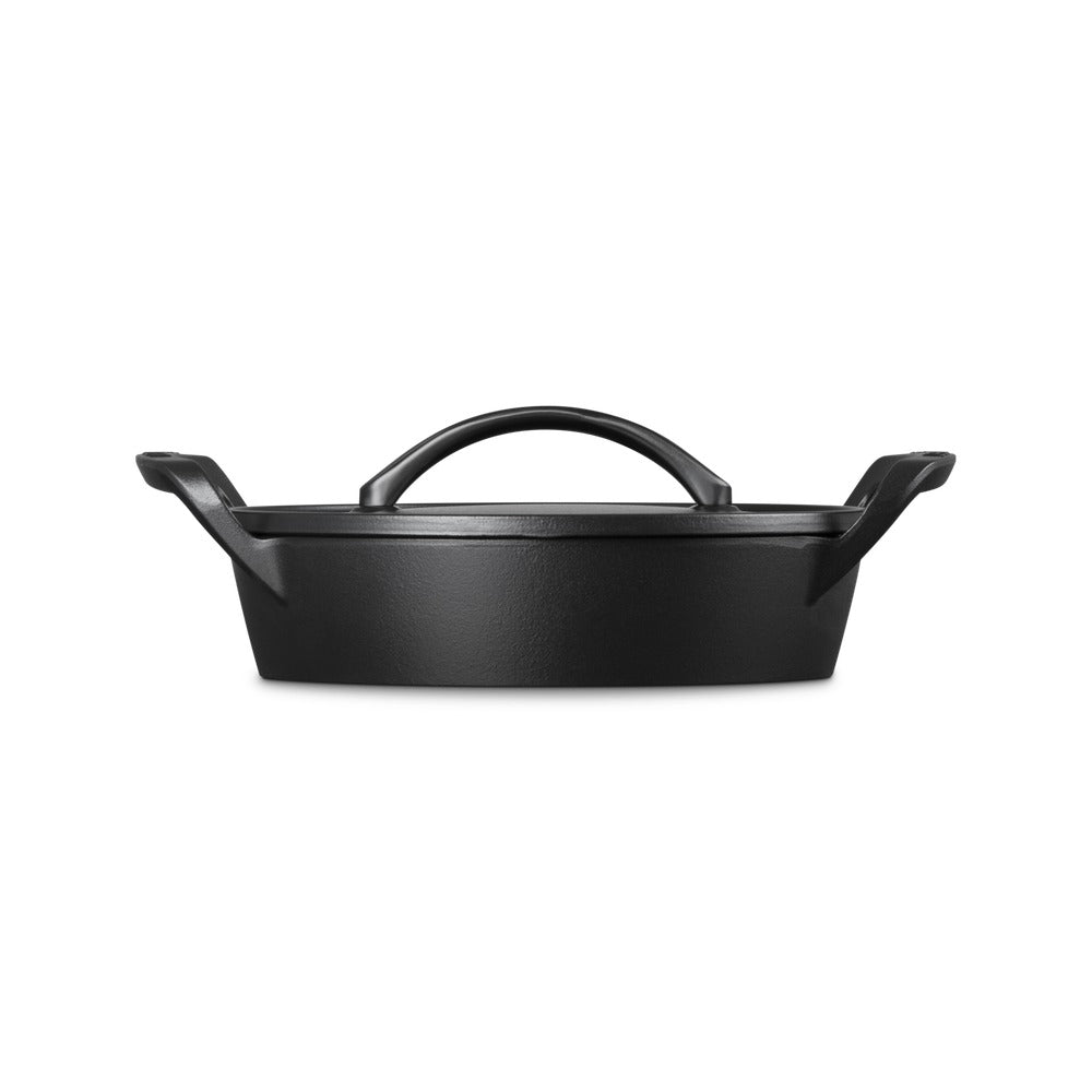 28 cm - Le Creuset BBQ Outdoor Ronde Lage Braadpan in Geëmailleerd Gietijzer