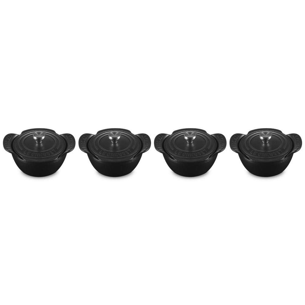 11 cm - Le Creuset Gourmand Mini Cocotte Con Tapa Set de 4 Pzas