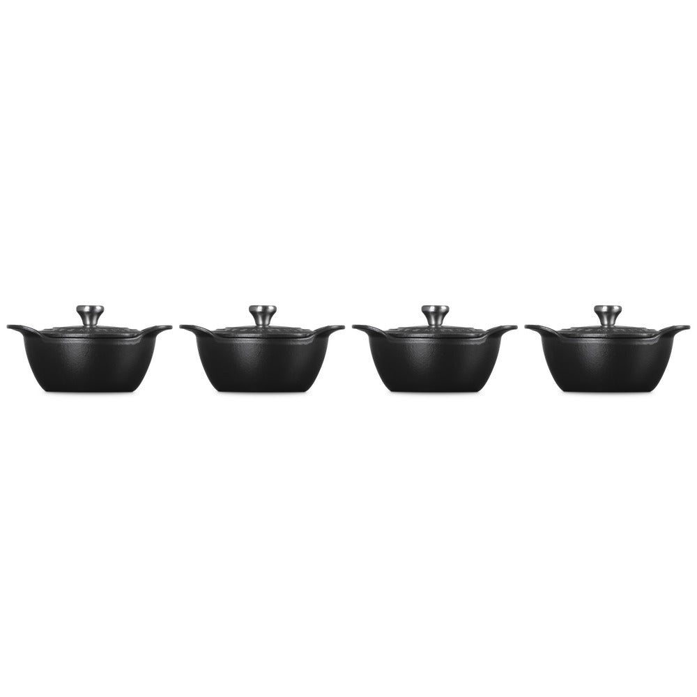 11 cm - Le Creuset Gourmand Mini Cocotte Con Tapa Set de 4 Pzas