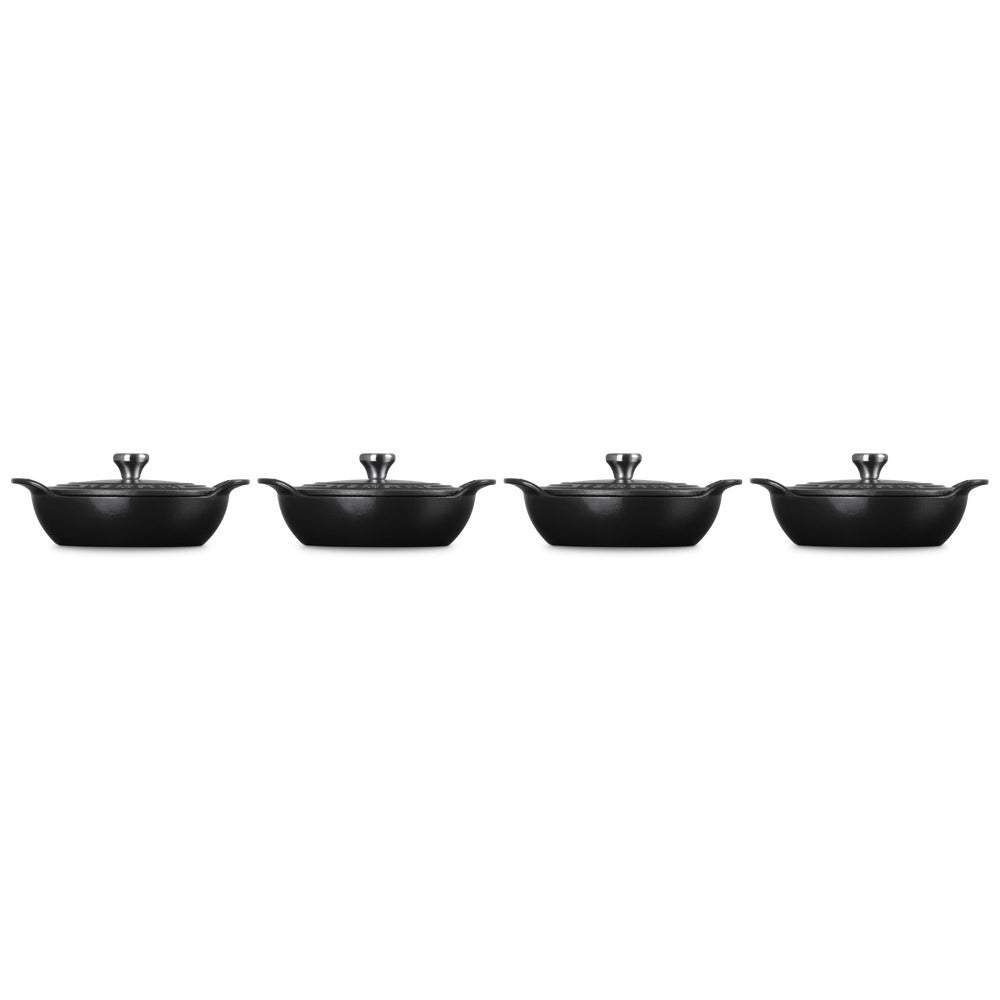 13 cm - Le Creuset Gourmand Mini Pan Met Deksel Set van 4 Stuks