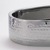 40.5 x 20 cm - Portofino Double Wall Coupe Ovale en Acier Satiné