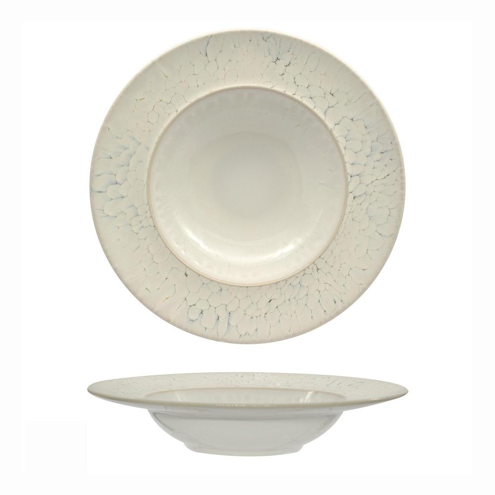 17 cm - Mesa Ceramics Luz Decorated Deep Pasta Bowl In Porcelain Stoneware Set 4 Pcs