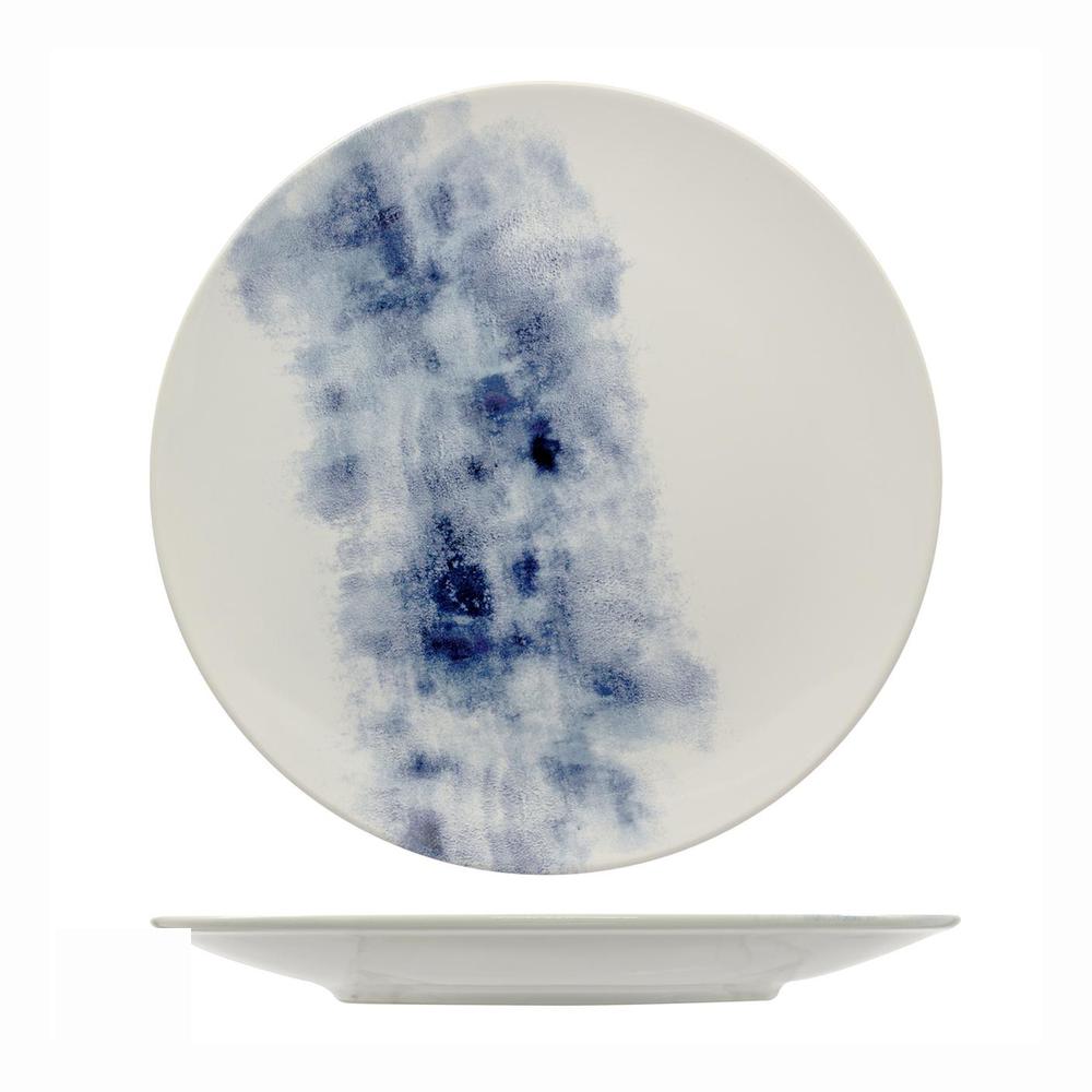 32 cm - Mesa Ceramics Estoril Plato llano coupe decorado en gres porcelánico Set 4 piezas