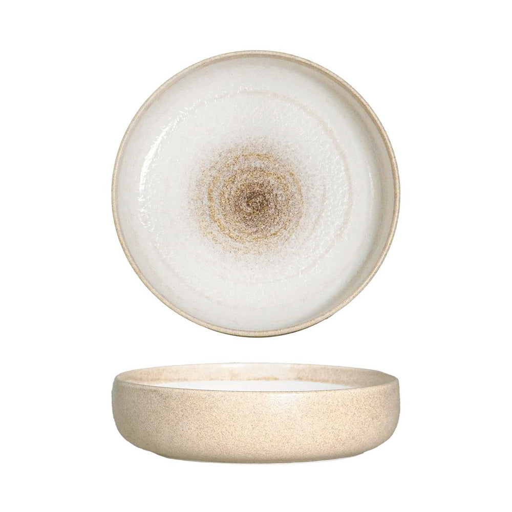 20 cm - Gemscape Sabbia Piatto Fondo Bordo Alto In Porcellana Set 3 Pz