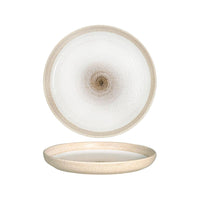 24 cm - Gemscape Sabbia Flat Plate with Nordic Rim in Porcelain Set of 3 Pcs