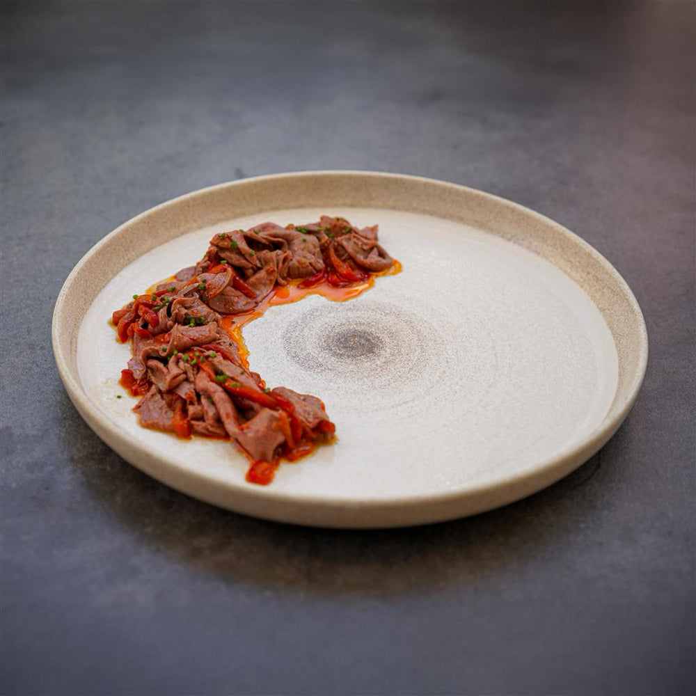 24 cm - Gemscape Sabbia Flat Plate with Nordic Rim in Porcelain Set of 3 Pcs