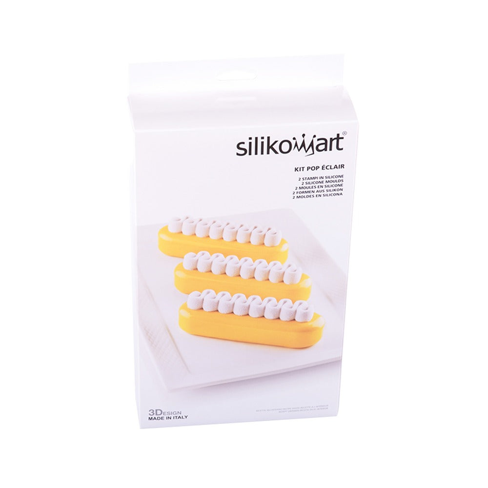 6 Formas - Silikomart Kit Pop Eclaire Molde Postres Doble En Silicona