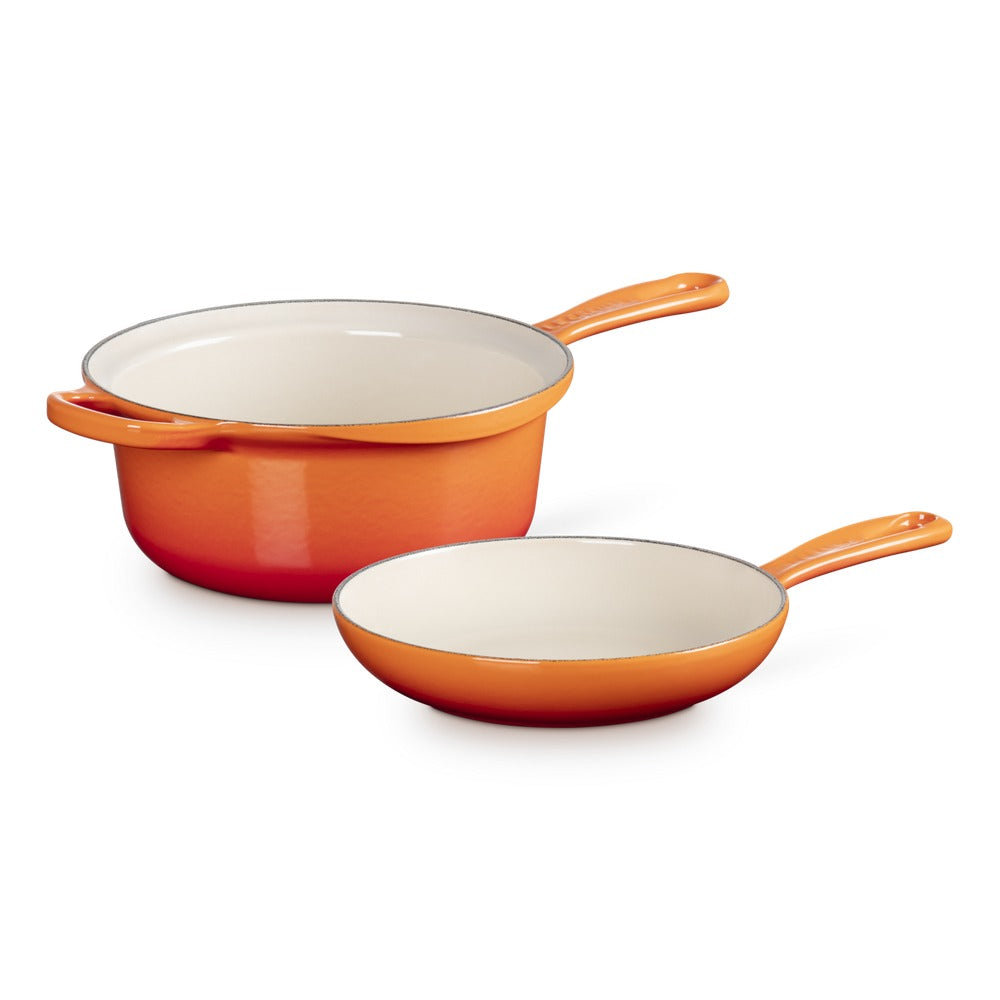 22 cm - Le Creuset Evolution 2in1 Casseruola Con Coperchio Multifunzione In Ghisa Vetrificata