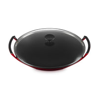 36 cm - Le Creuset Forme Speciali Wok In Ghisa Vetrificata Con Coperchio In Vetro
