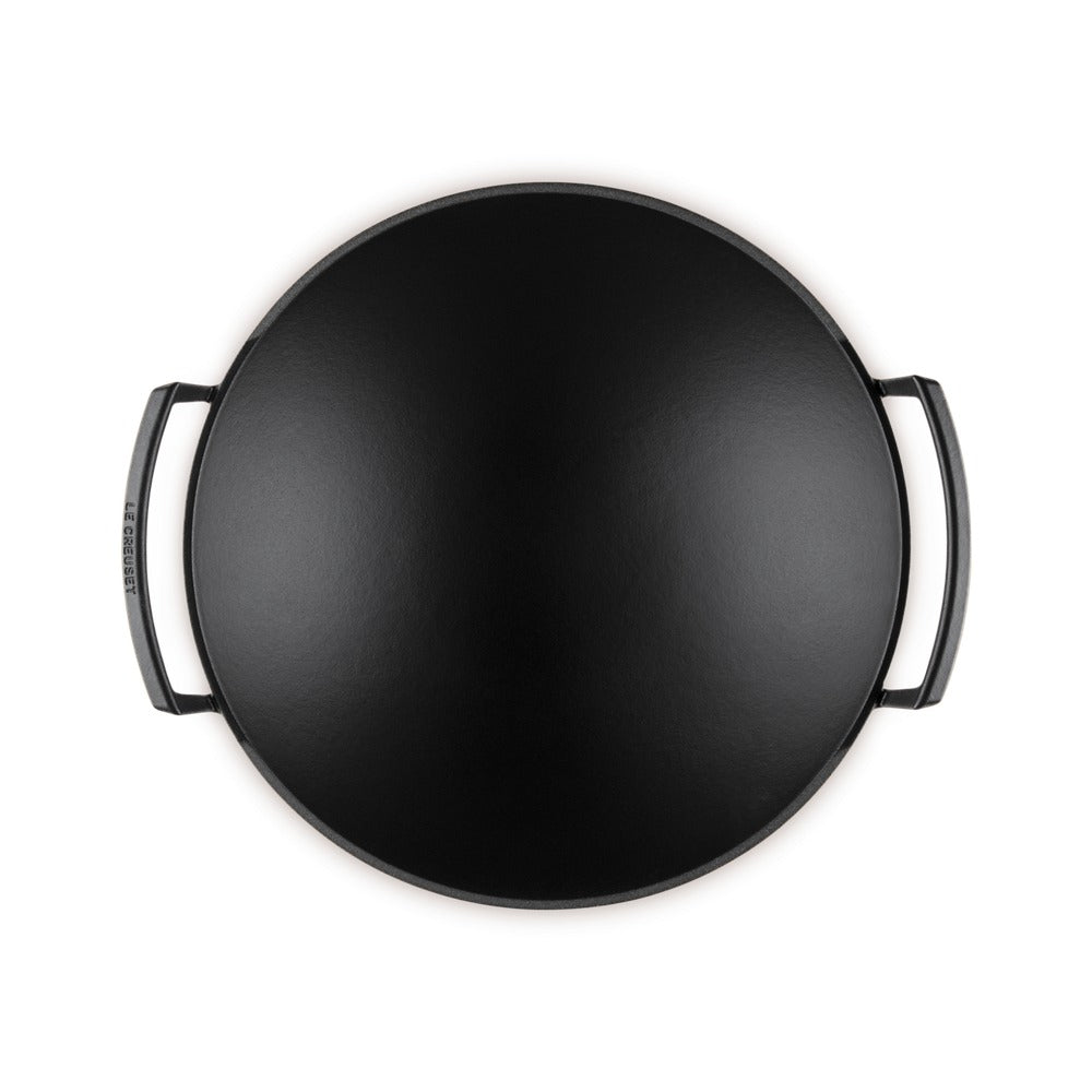36 cm - Le Creuset Forme Speciali Wok In Ghisa Vetrificata Con Coperchio In Vetro