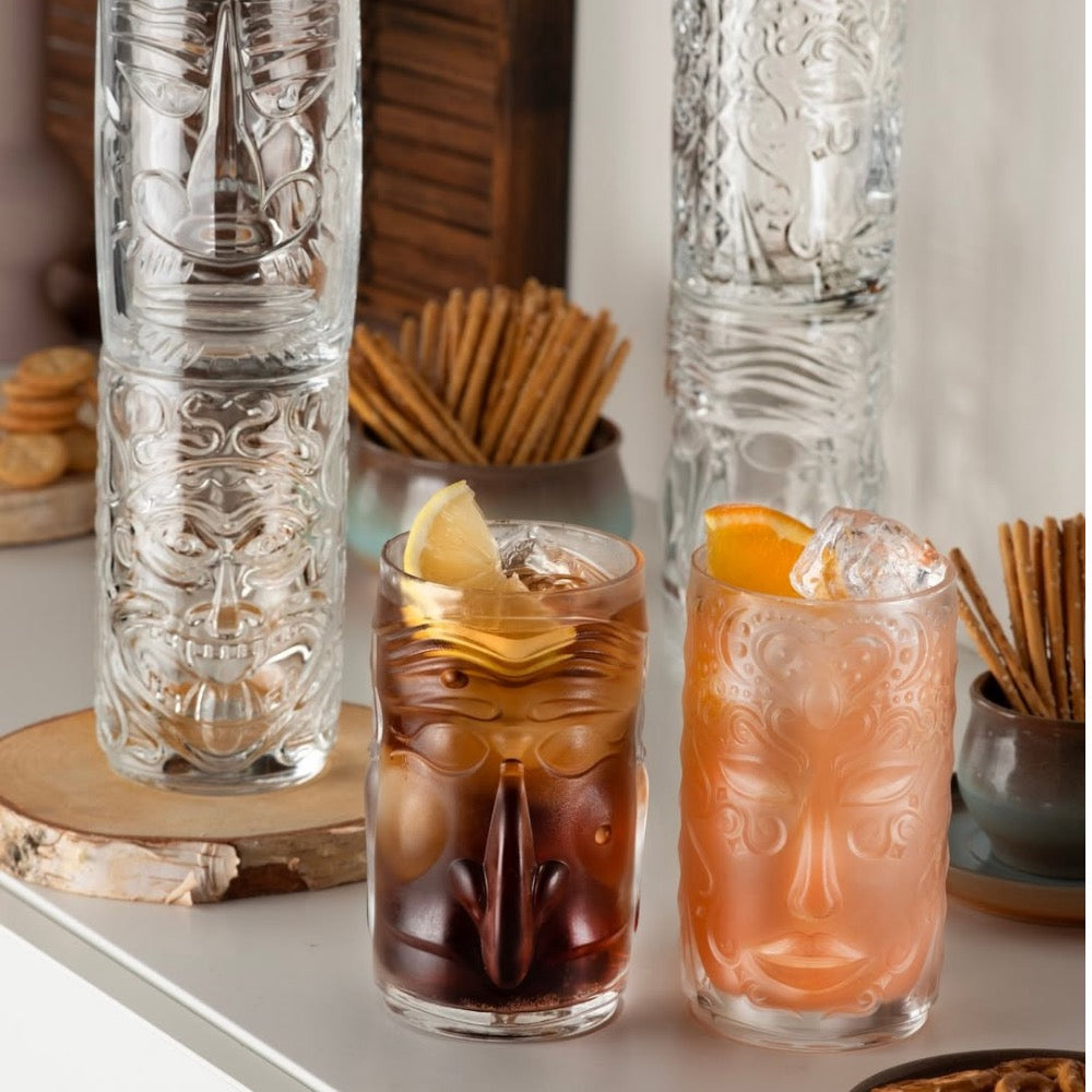 45 cl - RCR Cristalleria Italiana Tiki Pulcinella Tarro para refrescos Set de 4 pz