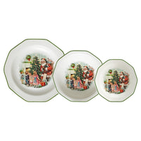 H&H Christmas Cheer Servizio Piatti Natalizio In Porcellana - Set 18 Pz