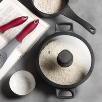 Pintinox Pro low casserole with lid in non-stick aluminum
