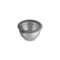 Le Creuset Acciaio Inox bol para amasar de acero inoxidable con tapa de vidrio y borde de silicona