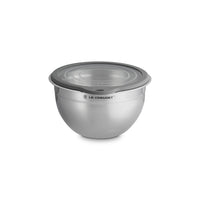 Le Creuset Acciaio Inox bol para amasar de acero inoxidable con tapa de vidrio y borde de silicona