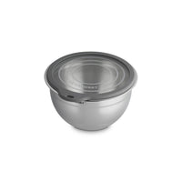 Le Creuset Acciaio Inox bol para amasar de acero inoxidable con tapa de vidrio y borde de silicona