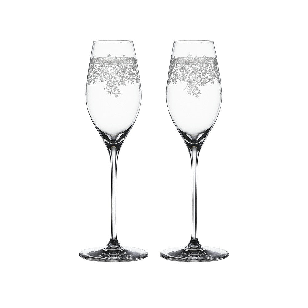 30 cl - Spiegelau Arabesque Champagne Flute in Crystal Glass - Set of 2 Pcs
