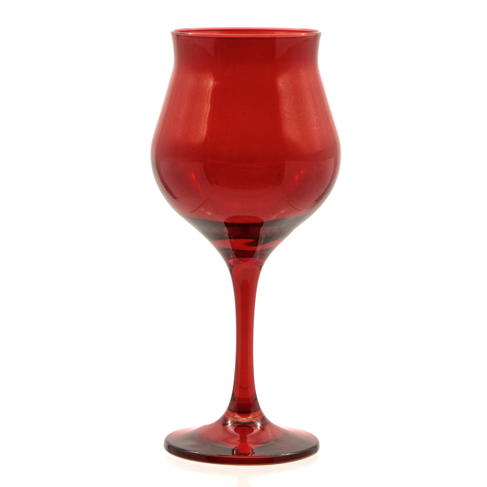 37 cl - Pasabahce Wavy Red Rotweinglas aus farbigem Glas Set mit 6 Stk