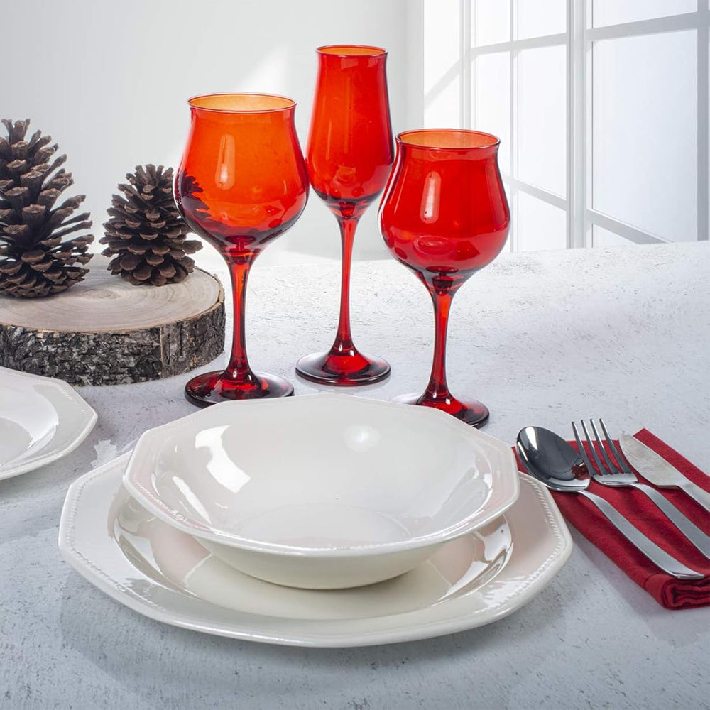 37 cl - Pasabahce Wavy Red Rotweinglas aus farbigem Glas Set mit 6 Stk