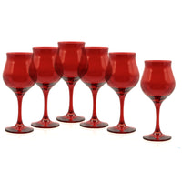 30.5 cl - Pasabahce Wavy Red Farbiges Weißweinglas Set mit 6 Stk