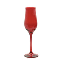 19 cl - Pasabahce Wavy Red Copa flute de vidrio coloreado Set de 6 pz