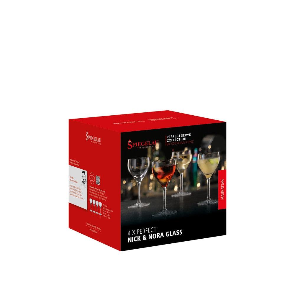 15 cl - Spiegelau Perfect Serve Collection Verre Cocktail Nick & Nora En Verre Cristallin - Lot de 4 Pièces