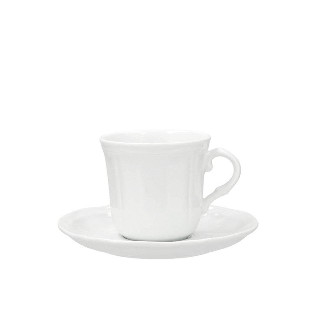 23 cl - H&H New Alba Tazza Tè Con Piattino In Porcellana - Set 6 Pz