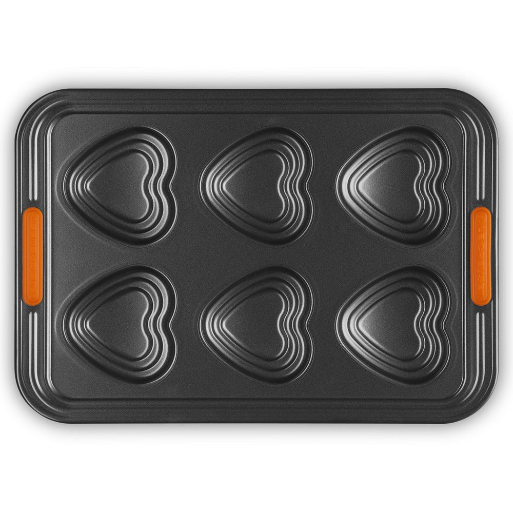 6 Forme - Le Creuset Cuore Non-Stick Muffin Mold In Acciaio
