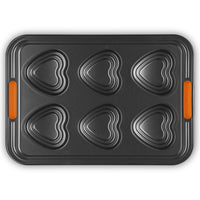 6 Forme - Le Creuset Cuore Non-Stick Muffin Mold In Acciaio