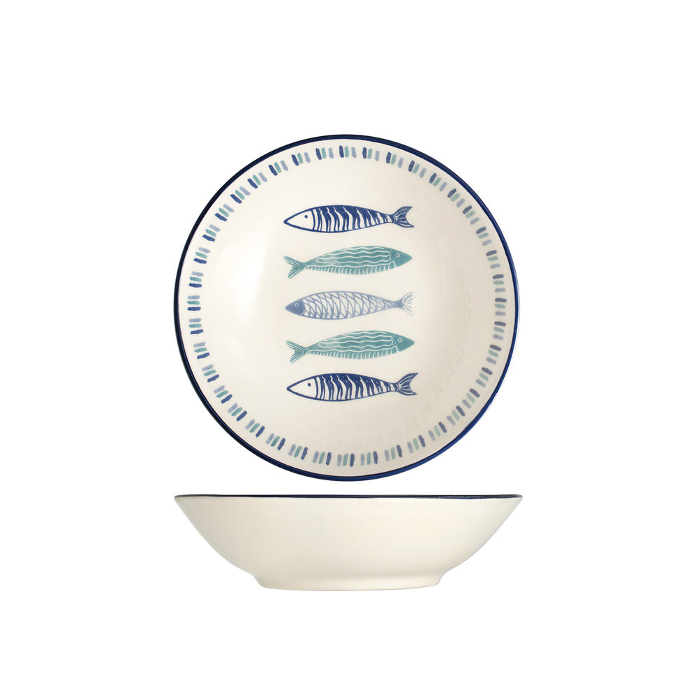 20.5 cm - H&H Sardinas Diep Bord In Steengoed - Set 6 St