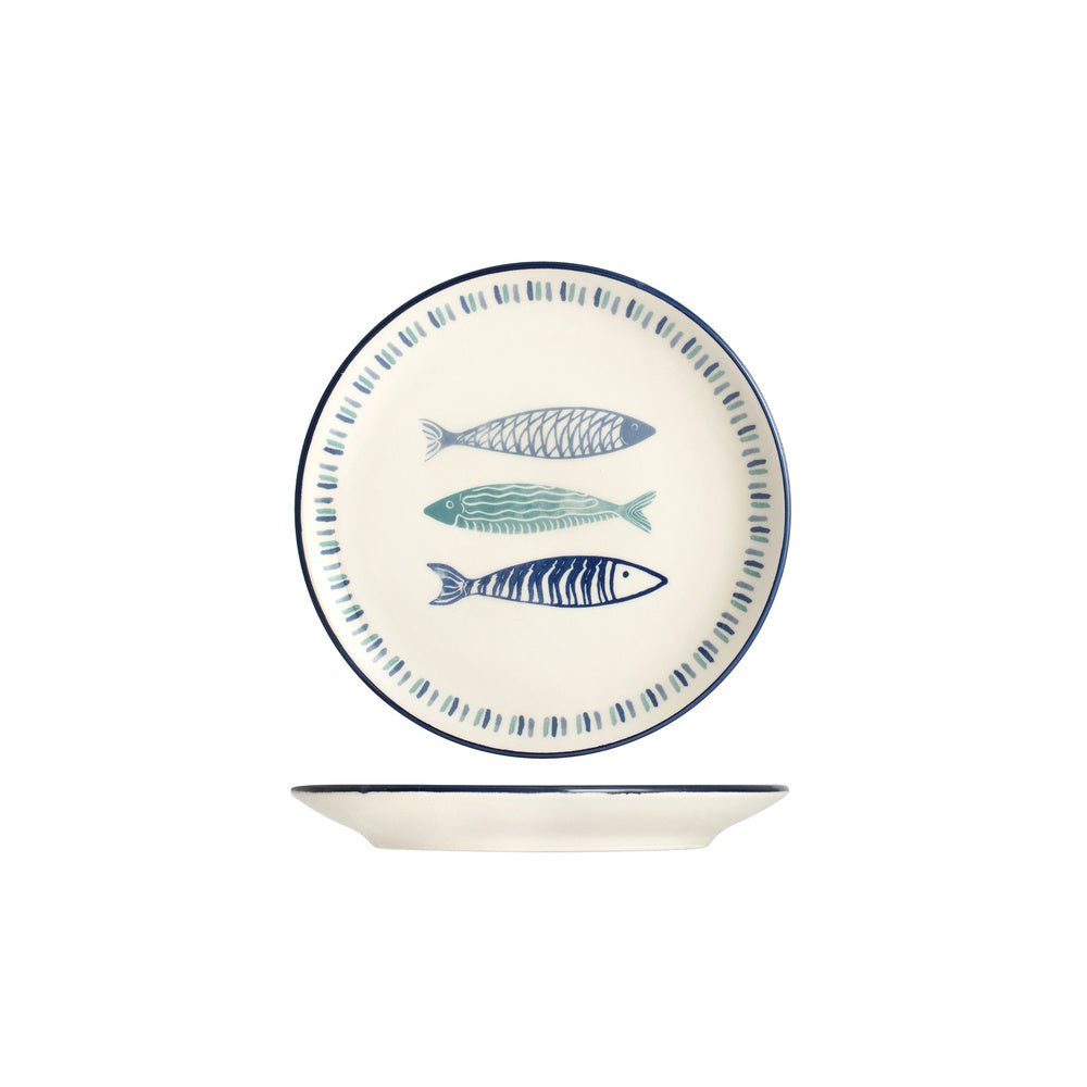 19.5 cm - H&H Sardinas Fruit Plate In Stoneware - Set 6 Pcs