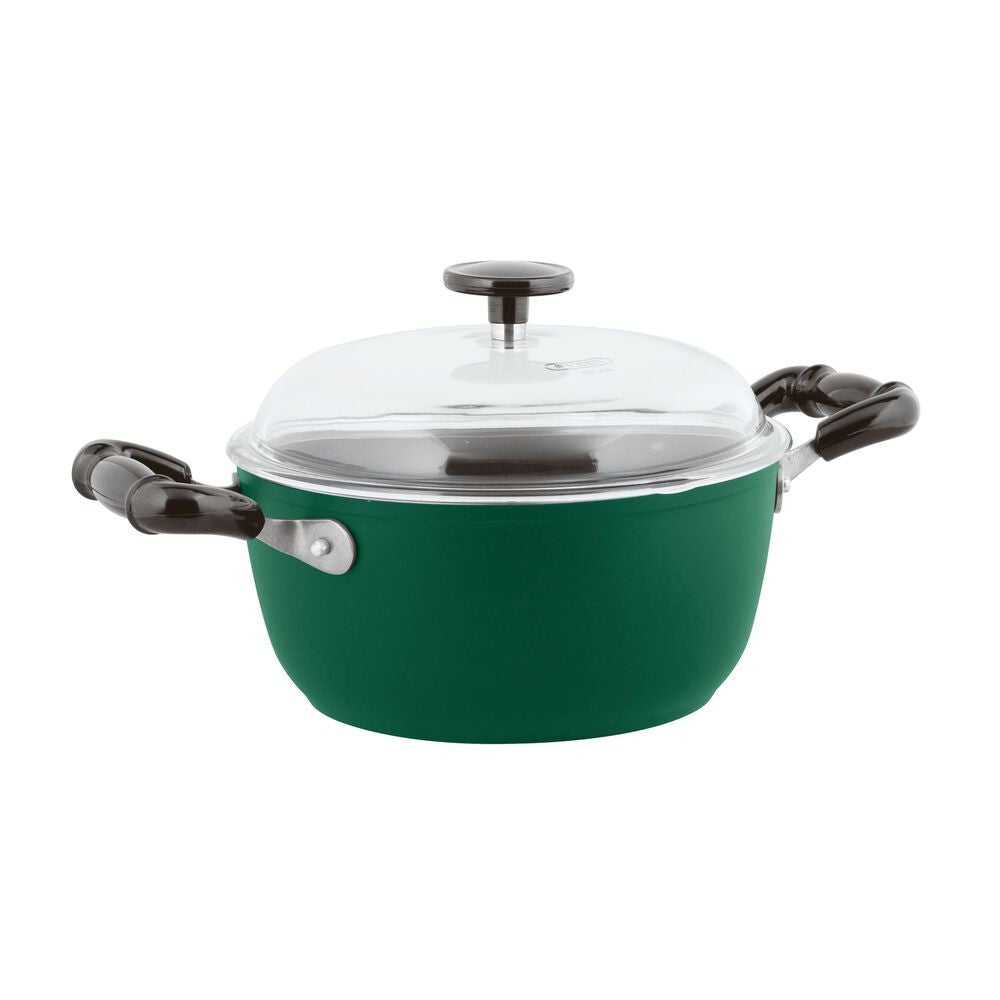 Sambonet 1965 Vintage Quarzo Nero Casseruola Alta Con Coperchio Antiaderente In Alluminio