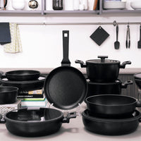16 cm - Sambonet Titan Pro Double Induction Casseruola Alta Antiaderente Con Manico Lungo In Alluminio