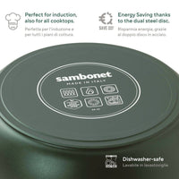 16 cm - Sambonet Titan Pro Green Casseruola Alta Antiaderente Con Manico Lungo In Alluminio