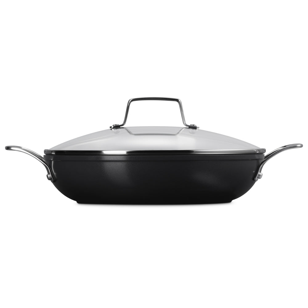 Le Creuset Essential Sauteuse basse en acier inox avec couvercle antiadhésif céramique