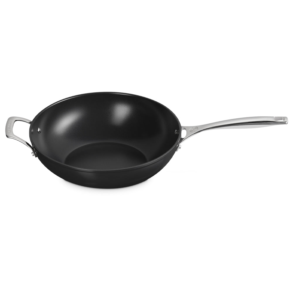30 cm - Le Creuset Essential wok met lange steel en keramische coating van roestvrij staal