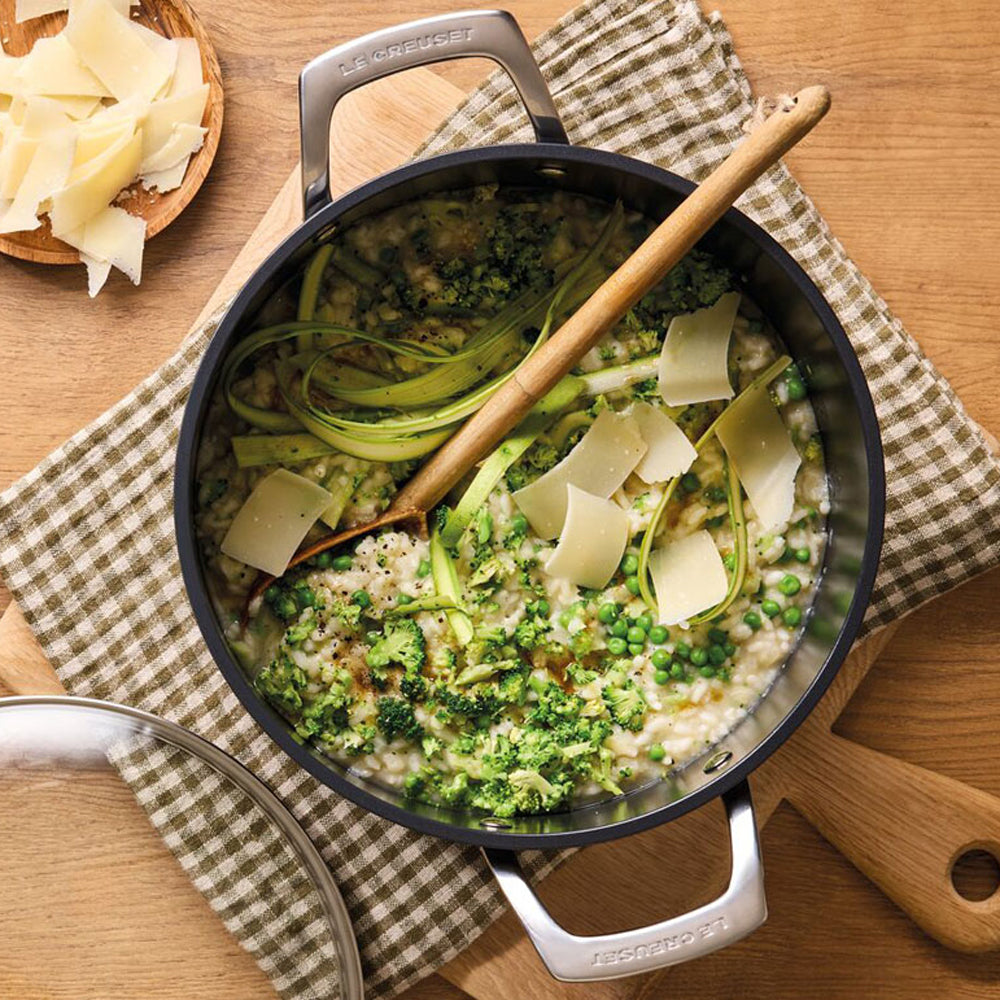 32 cm - Le Creuset Essential Wok Doppia Maniglia Con Rivestimento In Ceramica In Acciaio Inox