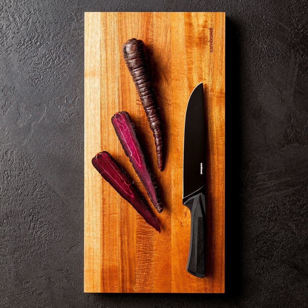 20 cm - Sambonet Black Edge Coltello Cucina In Acciaio Inox Manico In Nylon